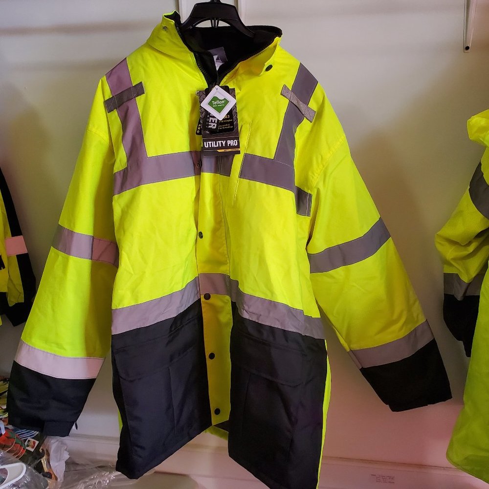 NWT Utility Pro High-Vis Contractor Bomber Jacket ANSI Certified 2XL $90 K354